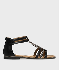 GEMO Sandales plates à brides avec fermeture zip au talon femme - Emilia Rosa noir standard