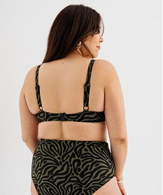 haut de maillot de bain emboitant a armatures imprime fantaisie femme vertL299501_2