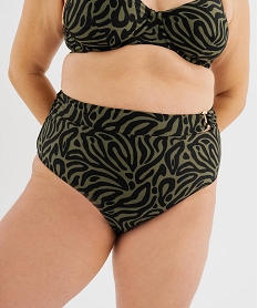 GEMO Bas de maillot de bain imprimé fantaisie femme grande taille Vert