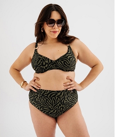 bas de maillot de bain imprime fantaisie femme grande taille vertL299701_4