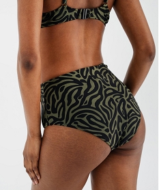 bas de maillot de bain forme culotte taille haute sculptant femme vertL300901_2