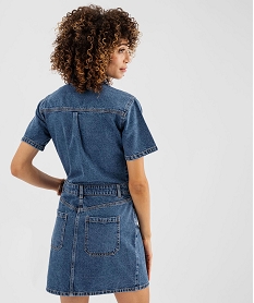 robe en jean courte forme chemise femme - lulucastagnette bleu standard robes longuesL302201_3