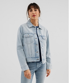 GEMO Veste en jean classique femme Bleu