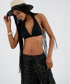 GEMO Pantalon de plage large et fluide femme Vert