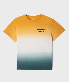 GEMO Tee-shirt manches courtes en jersey de coton tie-and-dye garçon Jaune