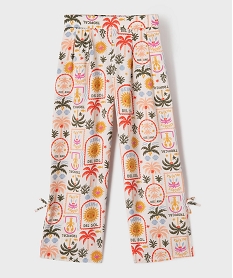GEMO Pantalon fluide imprimé fille Blanc