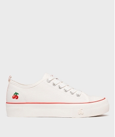 GEMO Tennis en toile à semelle épaisse femme - Le temps des cerises blanc standard