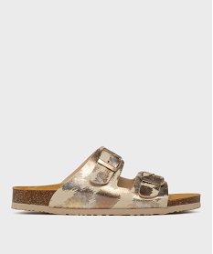 GEMO Sandales brillantes à semelle intérieure cuir anatomique femme Beige