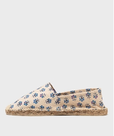 espadrilles en toile de coton fleurie et semelle de corde femme - lulucastagnette bleu standardL328501_3