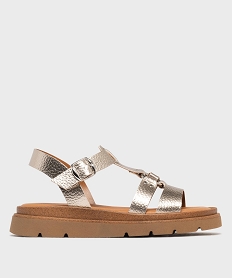 GEMO Sandales spartiates à épaisse semelle crantée femme - 5 Miles dore