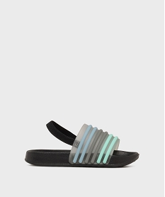 GEMO Mules de plage à bride multicolore avec élastique garçon Bleu