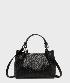 GEMO Sac à main souple et texturé avec bandoulière amovible femme noir standard