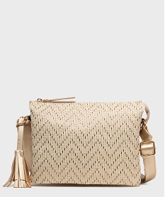 GEMO Sac besace multicompartiment femme Beige