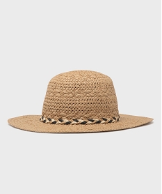 GEMO Chapeau capeline en paille de papier tressé femme beige standard