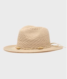 GEMO Chapeau panama tissé femme beige standard