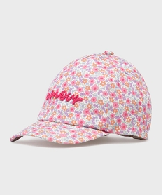 GEMO Casquette à motifs fleuris et message brodé bébé fille Rose