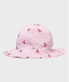 GEMO Chapeau bob à carreaux brodé bébé fille Rose