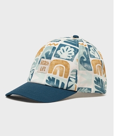 GEMO Casquette à motifs avec visière unie garçon Bleu