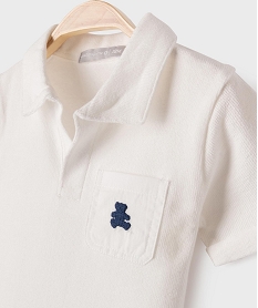polo en coton avec poche poitrine bebe garcon - lulucastagnette blanc standardL370401_2