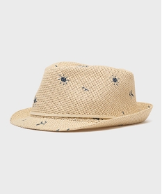 GEMO Chapeau trilby en paille de papier bébé garçon Beige