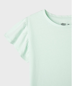 tee-shirt manches courtes volantees fille vert tee-shirtsL376801_2