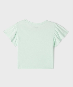 tee-shirt manches courtes volantees fille vert tee-shirtsL376801_3