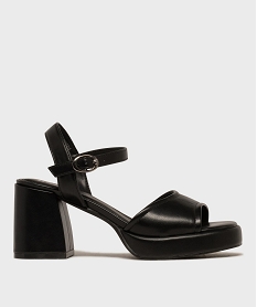 GEMO Sandales à talon épais et semelle plateforme femme - 5 Miles noir standard