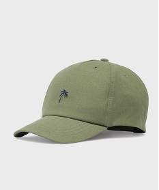 GEMO Casquette en lin et coton avec palmier brodé garçon Vert
