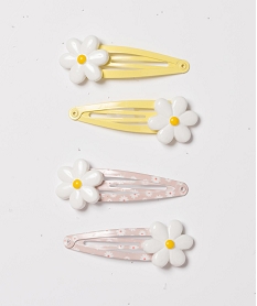 GEMO Pinces à cheveux clic clac fantaisie (lot de 4) Jaune