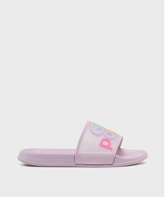 GEMO Mules de plage avec inscription multicolore fille violet standard