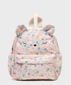 GEMO Sac à dos en toile à motifs fleuris fille Rose