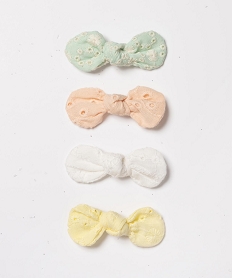 GEMO Pinces à cheveux crocodile avec nœud en broderie (lot de 4) Jaune