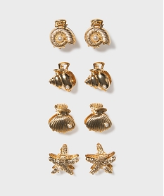 GEMO Pinces crabes pour les cheveux en forme de coquillages (lot de 8) dore