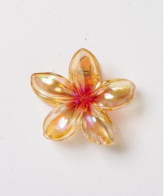 GEMO Pince crabe pour les cheveux translucide en forme de fleur femme Orange