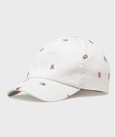 GEMO Casquette avec motifs fleuris brodés fille Blanc