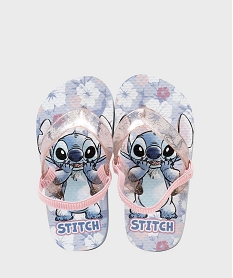 GEMO Tongs imprimés à entredoigts pailleté et bride élastique fille - Stitch bleu standard