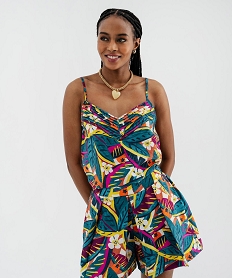 GEMO Top à bretelles en viscose femme Vert