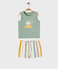 GEMO Ensemble 2 pièces bébé garçon - Débardeur et short Vert