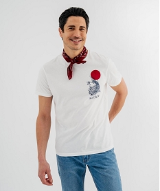 GEMO Tee-shirt manches courtes imprimé  homme - Apoh London blanc standard
