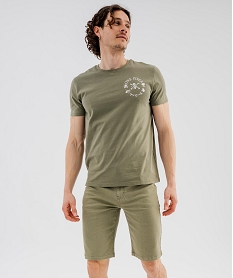 GEMO Tee-shirt manches courtes imprimé devant et dos homme - One Piece kaki standard