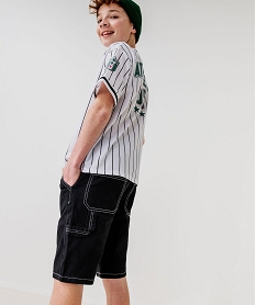 GEMO Bermuda skater avec taille ajustable garçon noir standard