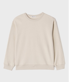 GEMO Sweat col rond en molleton bouclette garçon beige standard