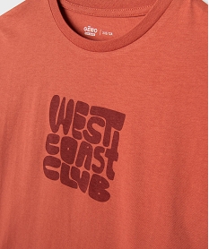 tee-shirt manches courtes coupe oversize avec inscription garcon marron standard tee-shirtsL425501_2