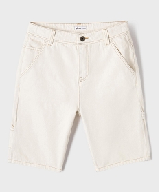 GEMO Bermuda en jean regular au coloris unique garçon blanc standard