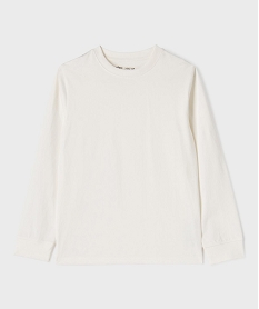 GEMO Tee-shirt manches longues en coton uni garçon blanc standard