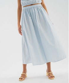 GEMO Jupe ample à rayures femme Bleu