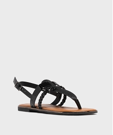 sandales metallisees a entredoigt femme - valentina baldano noir standardL440001_2