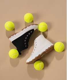 GEMO Baskets montantes en toile sur semelle épaisse fille - Lovely Wings blanc standard