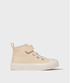 GEMO Baskets montantes en toile fermeture scratch garçon - 5 Miles beige standard