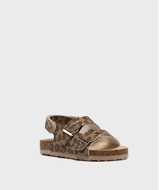sandales 2 brides a motif leopard fille - lovely wings brunL443601_2